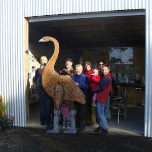 A rare moa visits the nursery