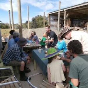 Finding shade for morning tea
