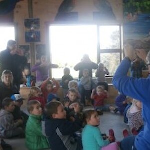 Salford enjoying an activity song with Bronwyn