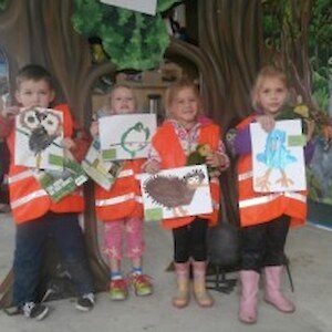 Winners of the bird painting competition for Bird week