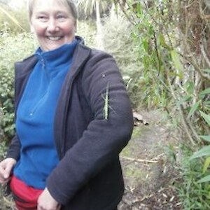 Chris sports a hitchhiking stick insect during the James Hargest visit