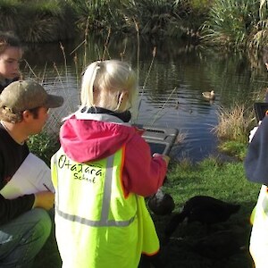 Recording the pond wildlife