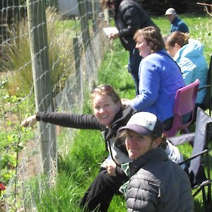 Getting up close to the chickens!