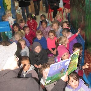 Using the Wetland tunnel as a stage for a singalong