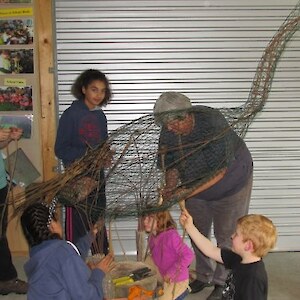 The chicken wire goes on