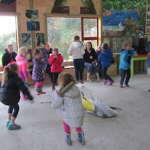Pippins having fun in the Nature Centre