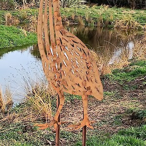 A new sculpture on our pond