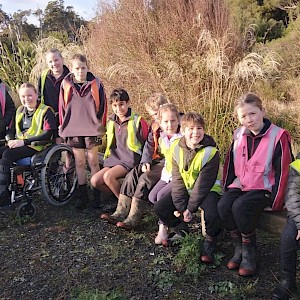 Woodlands School visit collecting plants for their Matariki school planting.